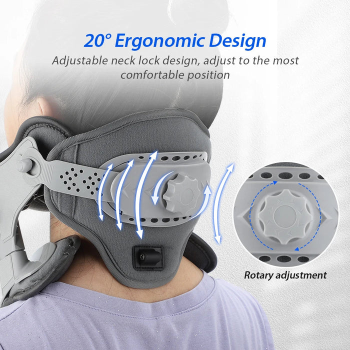 Electric Infrared Heating Neck Cervical Collar Support Hot Compression Adjust Spine Brace Chiropractic Pain Relief