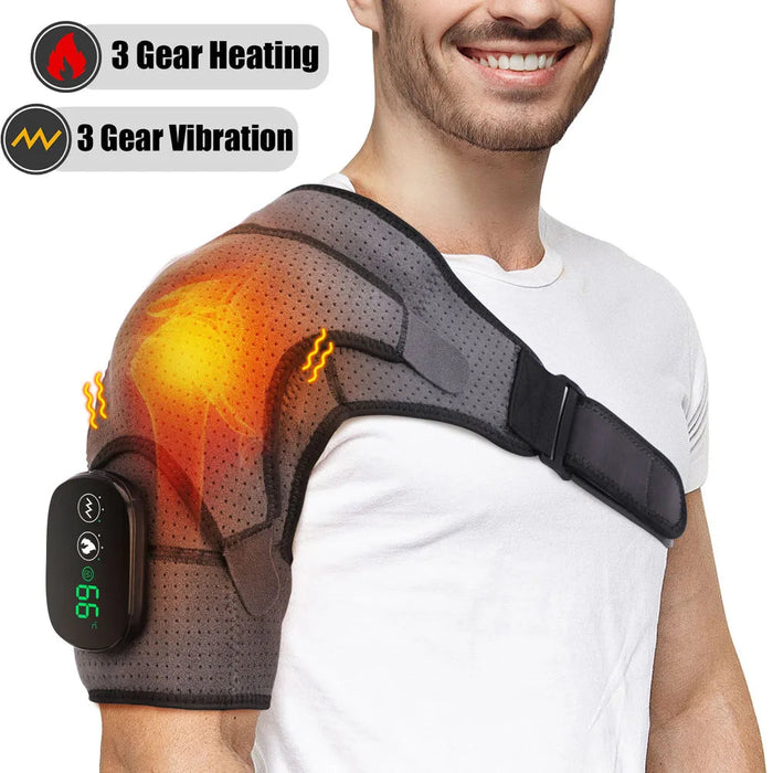 Electric Shoulder Knee Massager Wrap Belt Heating Pad Joint Arthritis for Pain Relief Brace Vibrator Thermal Physiotherapy
