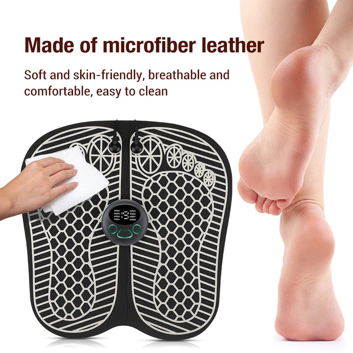 Eletric Heated EMS Foot Massage Machine Tens Fisioterapia Feet Blood Circulation 8 Modes 9-level Microcurrent Muscle Stimulation
