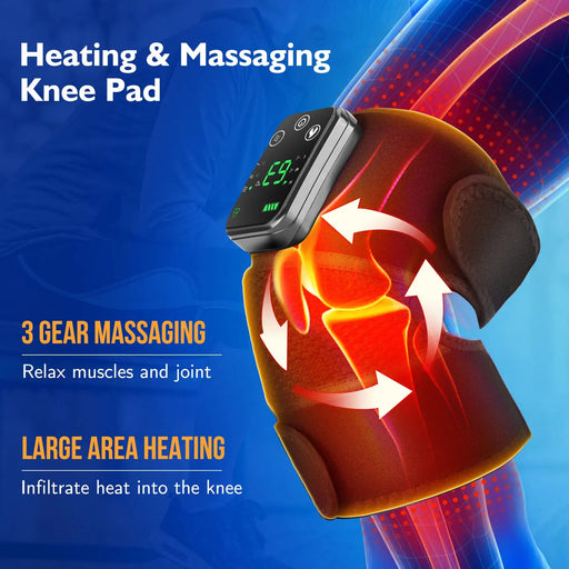 Eletric Heating Knee Massage Instrument Vibrator Knee Pad Joint Physiotherapy for Osteoarthritis Pain Relief Elbow Leg Arthritis-Health Wisdom™