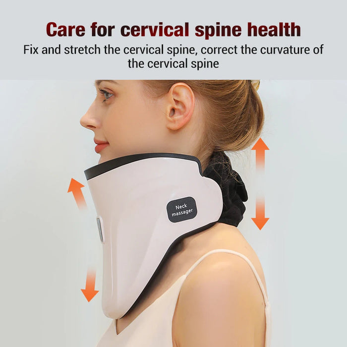 Eletric Neck Traction Therapy Device Recharge Neck Stretcher Cervical Spondylosis Vertebra Presotherapy Posture Corrector Heat