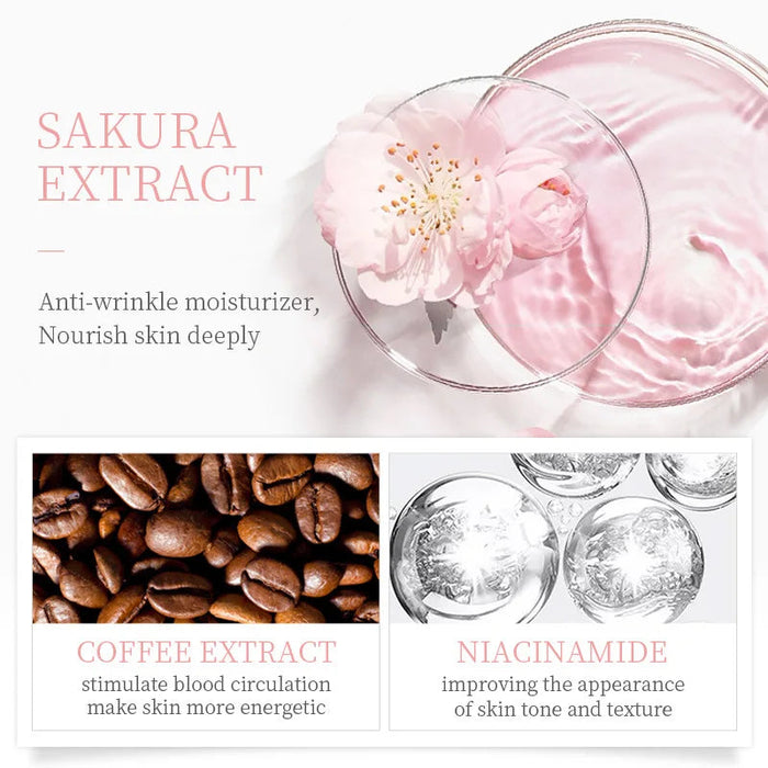 Eye Cream Sakura Serum Anti-Wrinkle Anti-Age Remove Dark Circles Eye Care Against Puffiness And Bags Hydrate Eye Cream 15g