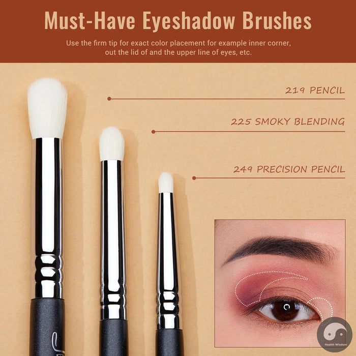 Eyes Brushes set, Eyeshadow Makeup Brush, Premium Synthetic Blending Shader Crease T340-Health Wisdom™
