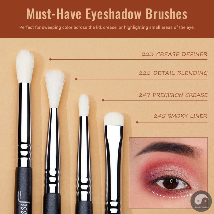Eyes Brushes set, Eyeshadow Makeup Brush, Premium Synthetic Blending Shader Crease T340