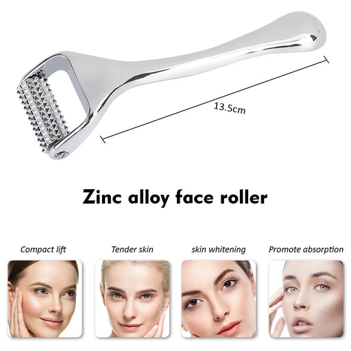 Face Massager Zinc Alloy Derma Roller Painless Micropin Skincare Facial Manual Massager Beauty Tools Face Roller Wrinkle Remover-Health Wisdom™