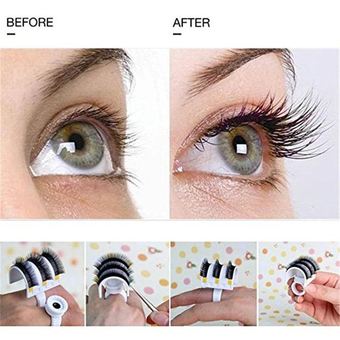 False Eyelash Extension Training Kit Makeup Practice Model Head Eye Pads Tweezers Glue Ring Brush Grafting Eyelash Tools Set-Health Wisdom™