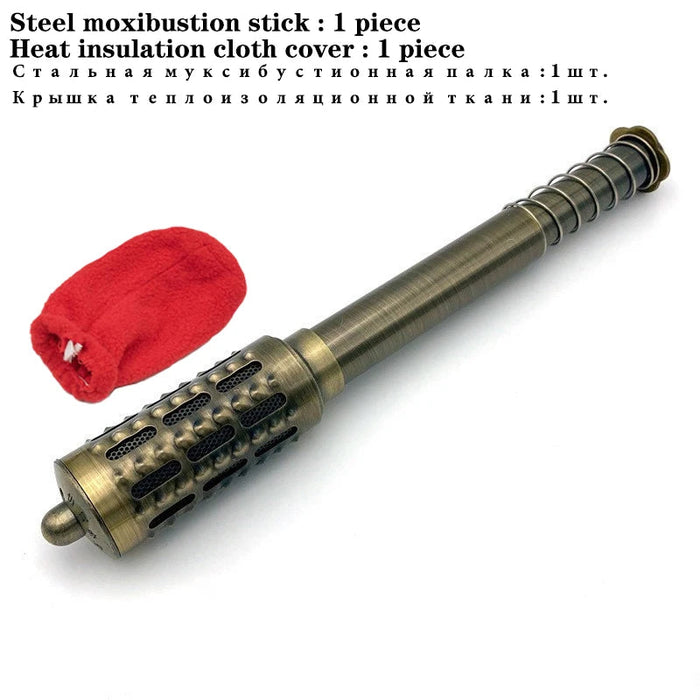 Fine Copper Moxibustion Tool Handhold Moxa Stick Burner Rotable Massager Warm Acupoint Meridians of Body Health Care