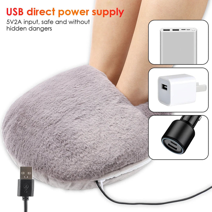Foot Warmer Heater Soft Velvet Removable Washable Pad Winter Universal For Home Bedroom Sleeping Office
