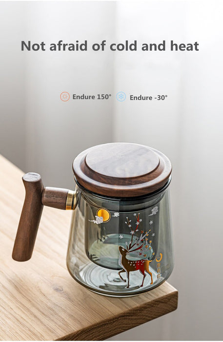 Glass Office Cup With Handle Household Filter Tea Making Cup Tea Separation Mug Modern Light Luxury Simple Water Cup