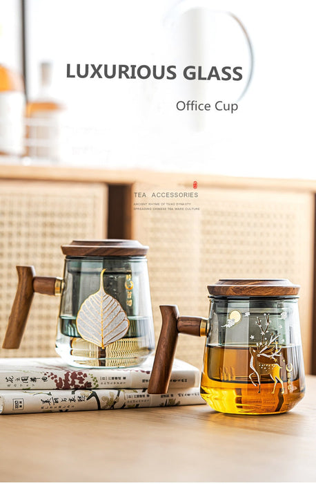 Glass Office Cup With Handle Household Filter Tea Making Cup Tea Separation Mug Modern Light Luxury Simple Water Cup-Health Wisdom™