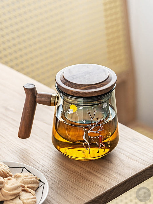 Glass Office Cup With Handle Household Filter Tea Making Cup Tea Separation Mug Modern Light Luxury Simple Water Cup