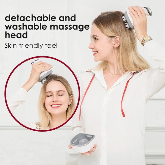 Head Scalp Massager Relaxation Treatment Red Light Electric Kneading Massage Equipment Stress Relief Hair Growth Stimulation-Health Wisdom™