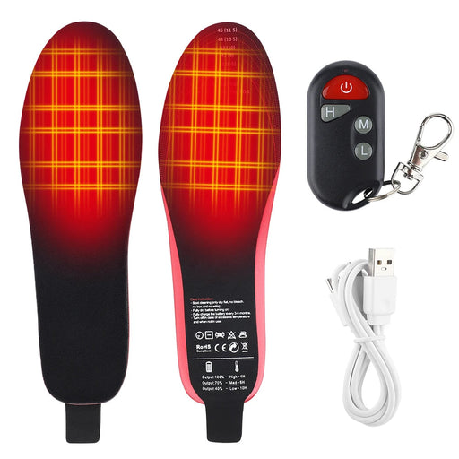 Heated Shoe Insoles Feet Warm Sock Pad 2100mAh USB Recharge Remote Control 3-Level Hot Compress For Skiing Winter Outdoor-Health Wisdom™