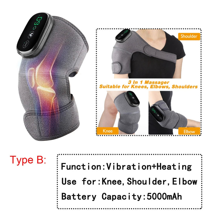 Heating Knee Massage Pad Protection Red Light Physiotherapy Vibrador Joint Pain Relief Instrument Swelling Arthritis Leg Elbow