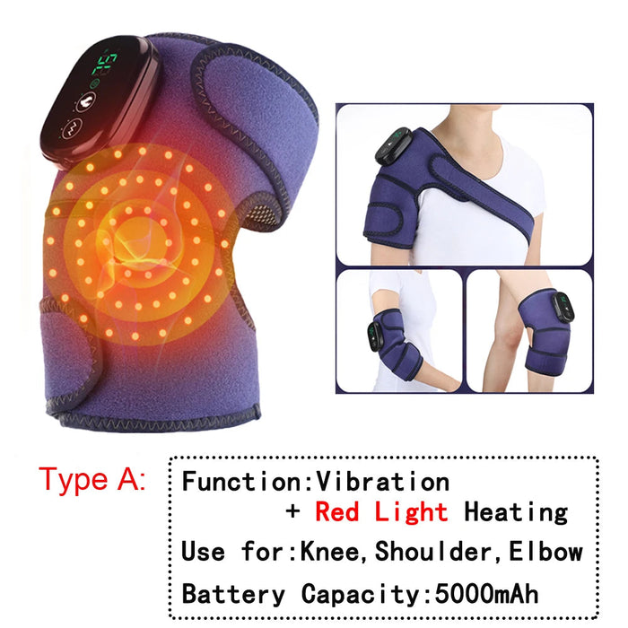 Heating Knee Massage Pad Protection Red Light Physiotherapy Vibrador Joint Pain Relief Instrument Swelling Arthritis Leg Elbow