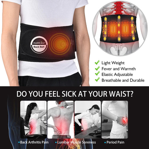 Heating Massage Belt Decompression Lumbar Back Waist Massager Support Vibration Physiotherapy Spine Protect Pain Relief-Health Wisdom™