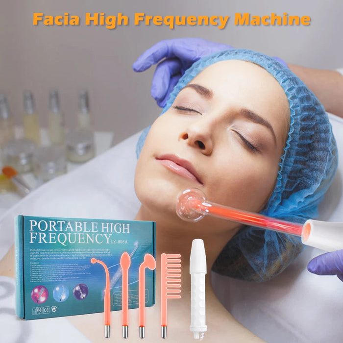 High Frequency Electrode Wand Machine Handheld Skin Tightening Acne Spot Wrinkles Remover Beauty Therapy Puffy Eyes Facial Care