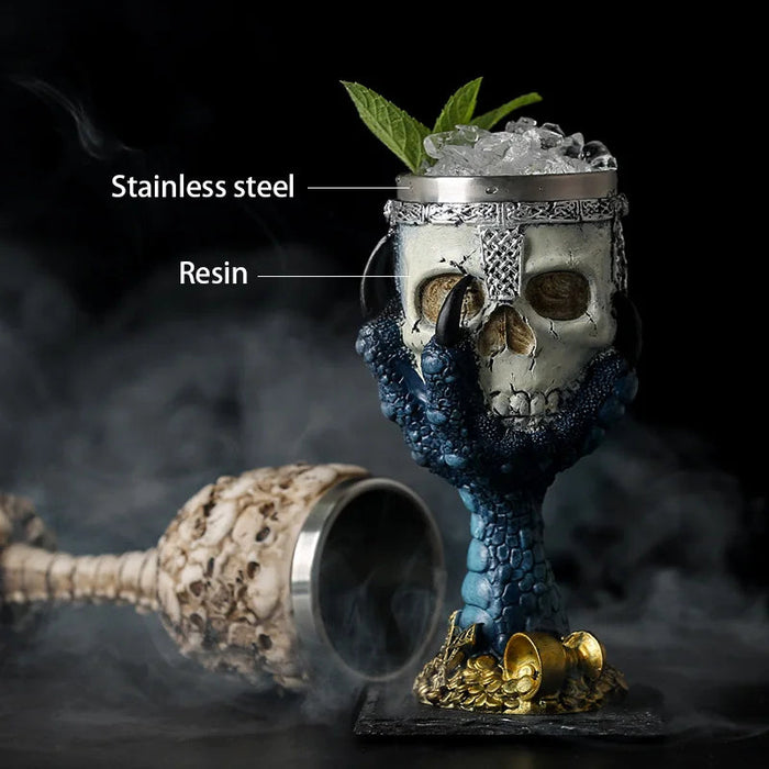 Horrible Resin Stainless Steel Skull Goblet Retro Claw Wine Glass Gothic Cocktail Glasses Wolf Whiskey Cup Party Bar Drinkware-Health Wisdom™