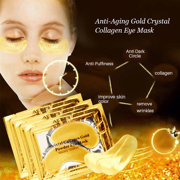 InniCare 20Pcs Crystal Collagen Gold Eye Mask Anti-Aging Dark Circles Acne Beauty Patches For Eye Skin Care Korean Cosmetics