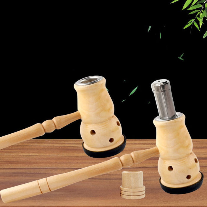 Jade Moxibustion Tool Handle Gourd Moxa Roll Burner Warm Body Massage Burning Chinese Herbal Medicine Penetrates Meridians-Health Wisdom™