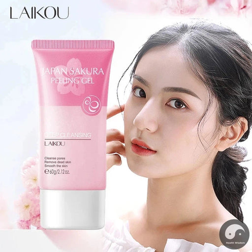 LAIKOU Sakura Exfoliating Face Wash Peeling Gel Deep Cleansing Remove Dead Skin Moisturizing Facial Cleanser Skin Care Products-Health Wisdom™