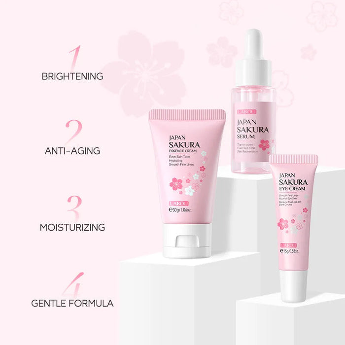 LAIKOU Sakura Skin Care Sets Facial Cleanser Face Cream Serum Toner Moisturizing Brightening Anti Wrinkles Face Care Kit-Health Wisdom™