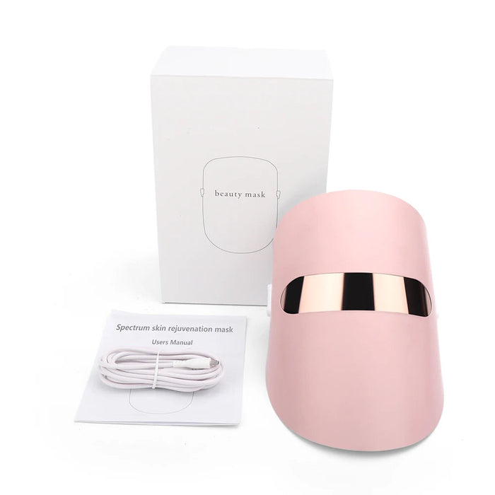 LED Facial Mask Led Light Photon Therapy 3 Colors Light Facial Beauty Device for Skin Rejuvenation Wrinkles Removal Anti-Aging-Health Wisdom™