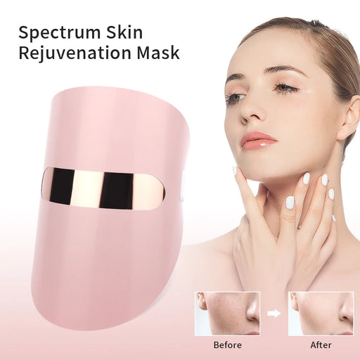 LED Facial Mask Led Light Photon Therapy 3 Colors Light Facial Beauty Device for Skin Rejuvenation Wrinkles Removal Anti-Aging-Health Wisdom™