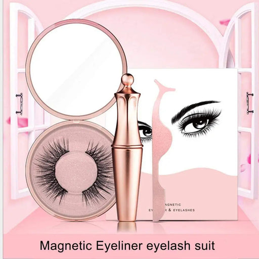 Magnetic Eyelashes Eyeliner Tweezer Set Natural False Lash Repeated Use 3D Mink Eyelashes Waterproof Liquid Eyeliner Makeup Tool-Health Wisdom™