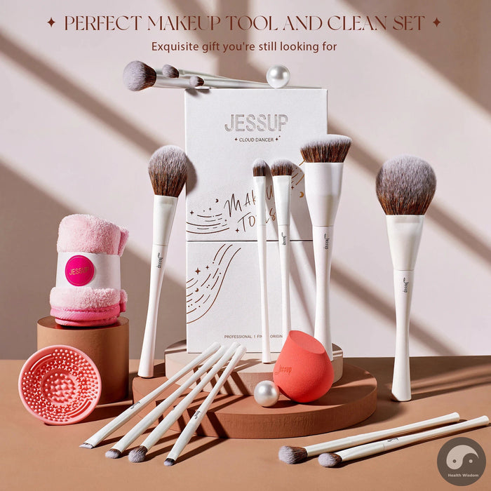 Makeup Brushes 4-14pcs Make up Brush set Highend Makeup Gift Set For Women with Sponge Makeup,Brush Cleaner,Towel T333-Health Wisdom™