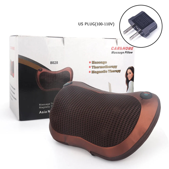 Massage Pillow Relaxation Vibrator Electric Head Shoulder Back Heating Kneading Infrared Therapy Pillow 3D shiatsu Neck Massager