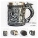 Medieval Warrior Resin Stainless Steel Beer Mug Knight Stein Retro Tankard Creative Coffee Cup Viking Tea Mug Pub Bar Decoration-Health Wisdom™