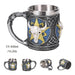 Medieval Warrior Resin Stainless Steel Beer Mug Knight Stein Retro Tankard Creative Coffee Cup Viking Tea Mug Pub Bar Decoration-Health Wisdom™