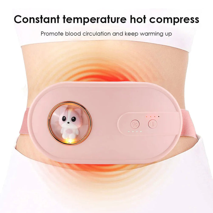 Menstrual Period Abdominal Thermal Massager Vibrator Belt Electric Heat Relief Pain Uterine Stomach Abdominal Waist Warming Pad