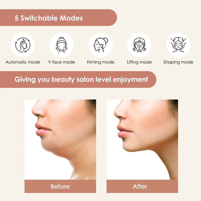 Micro-current Face Lifting Machine Belt EMS Skin Massager Home Use Beauty Devices with Voice 5-Mode 12-Level V-Line Chin Tighten-Health Wisdom™