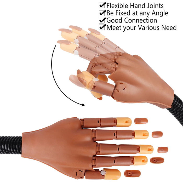 Nail Art Practice Equipment with 100pc False Nails Adjustable Flexible Manicure Training Prosthetic Hand Nail Art False Hand Set-Health Wisdom™
