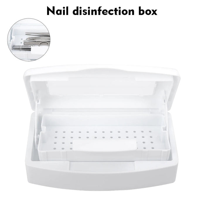 Nail Art Sterilizer Tray Disinfection Box Sterilizing Clean Nail Art Salon Manicure Implement Sanitize Equipment Cleaner Tools