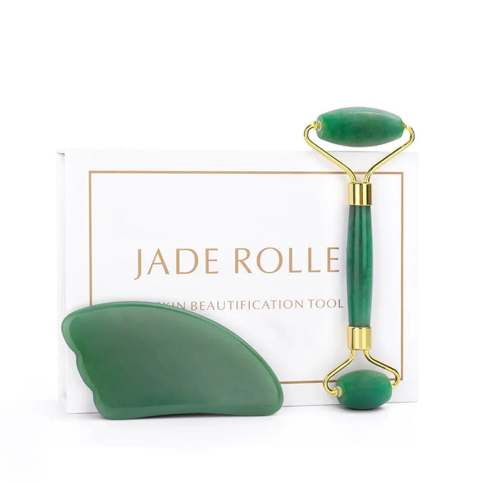 Natural Rose Quartz Roller Facial Jade Roller Stone Gua sha Scraper Face Lifting Massage Skin Eye Body Massager Beauty Care Tool