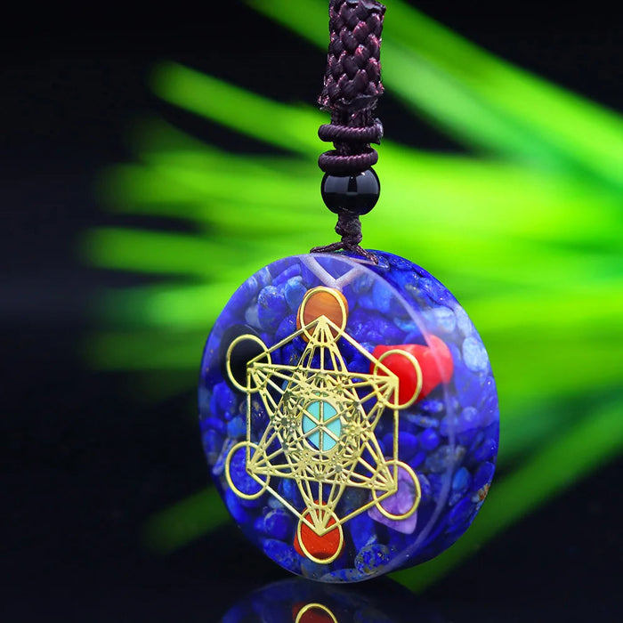 Natural Stone Pendant Meditation Healing Crystal Orgonite Lapis Lazuli Energy Orgone Necklace For Women Men Chakra Jewelry Gifts-Health Wisdom™