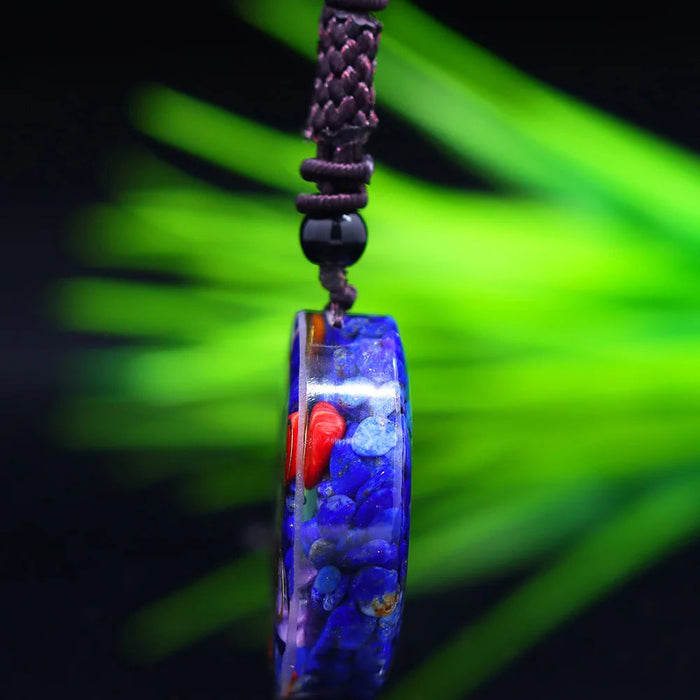 Natural Stone Pendant Meditation Healing Crystal Orgonite Lapis Lazuli Energy Orgone Necklace For Women Men Chakra Jewelry Gifts-Health Wisdom™