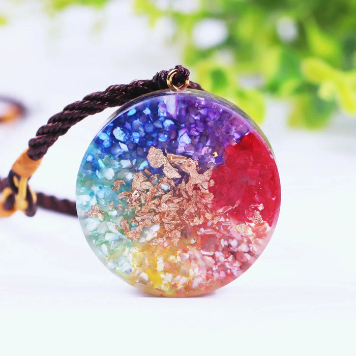 Orgone Energy Rainbow Pendant Necklace Spiritual Orgonite Crystal Healing 7 Chakra Stone Radiation Reiki Jewelry-Health Wisdom™