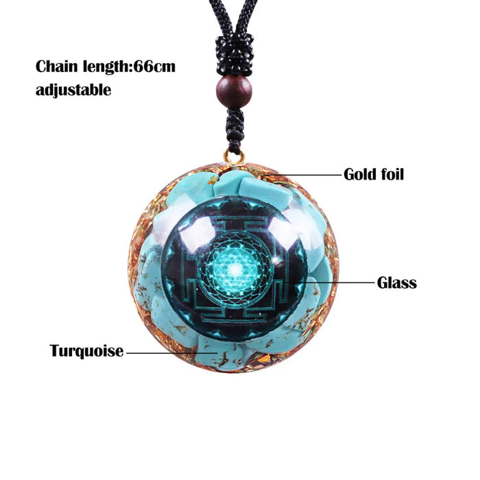 Orgonite Energy Necklace For Women Men Turquoises Reiki Crystal Orgone Chakra Pendant With Adjustable Neck Cord-Health Wisdom™