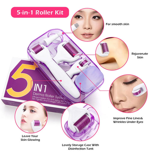 Original DRS 4/5/6in1 Derma Roller Needle Microdermabrasion Facial Roller Microneedle Kit for Skin Care Rejuvenation-Health Wisdom™