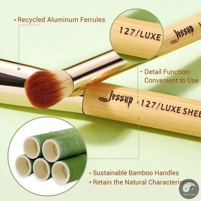 Perfect Brand 6pcs Bamboo Professional Makeup Brushes Sets Beauty Tools Make up Brush kit Buffer Paint Cheek Highlight Powder
