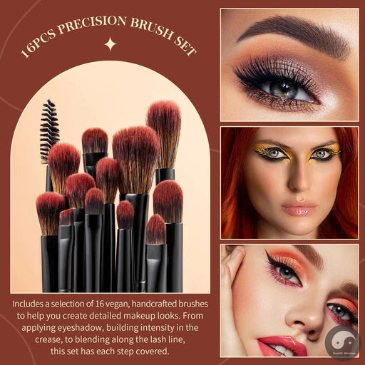 Perfect Eye Brushes set,13/ 16pcs Makeup Brushes, Synthetic Precision Eyebrow Brush Eyeshadow Blending Concealer Eyeliner T272-Health Wisdom™