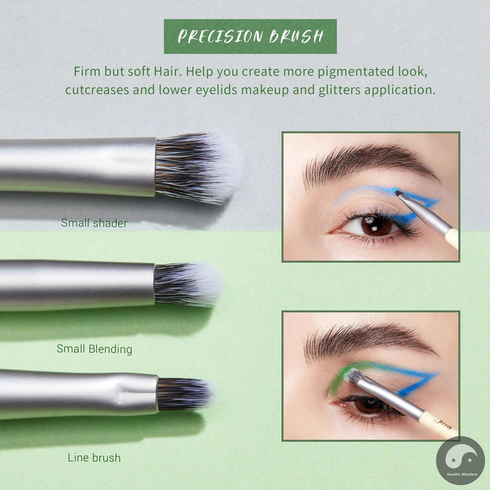 Perfect Eyeshadow Brush set 8pcs Cruelty free Precision Duo Eyebrow Brush Eyeliner Blending Concealer Spoolie T328