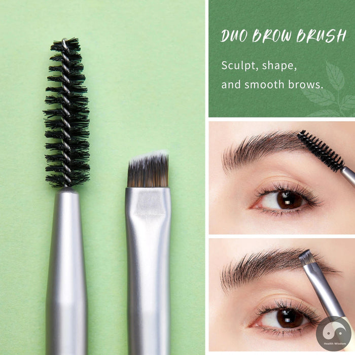 Perfect Eyeshadow Brush set 8pcs Cruelty free Precision Duo Eyebrow Brush Eyeliner Blending Concealer Spoolie T328-Health Wisdom™