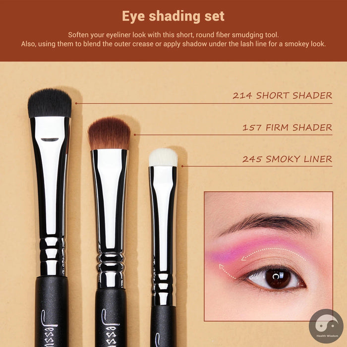 Perfect Eyeshadow Brush set Pro Eye Makeup Brushes set Black Premium Synthetic Eye shading Concealer Blending Brush T339-Health Wisdom™