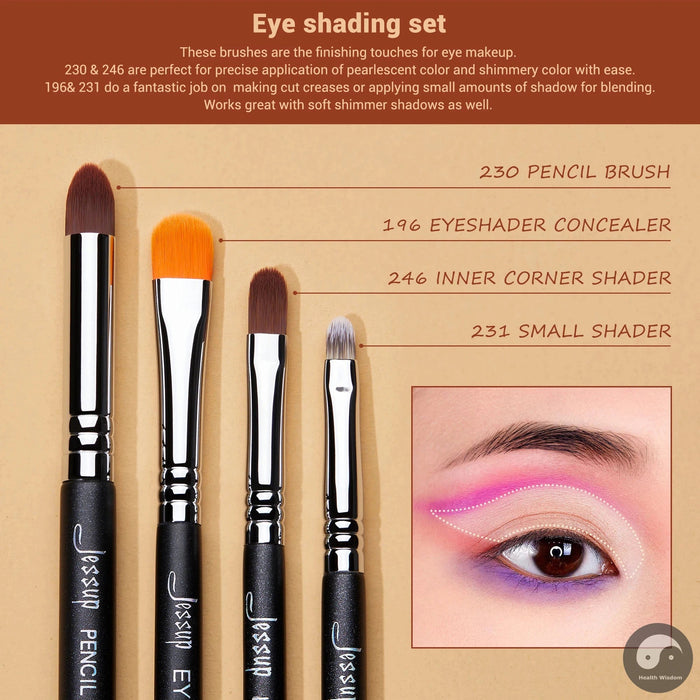 Perfect Eyeshadow Brush set Pro Eye Makeup Brushes set Black Premium Synthetic Eye shading Concealer Blending Brush T339