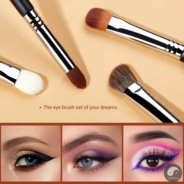 Perfect Eyeshadow Brush set Pro Eye Makeup Brushes set Black Premium Synthetic Eye shading Concealer Blending Brush T339-Health Wisdom™